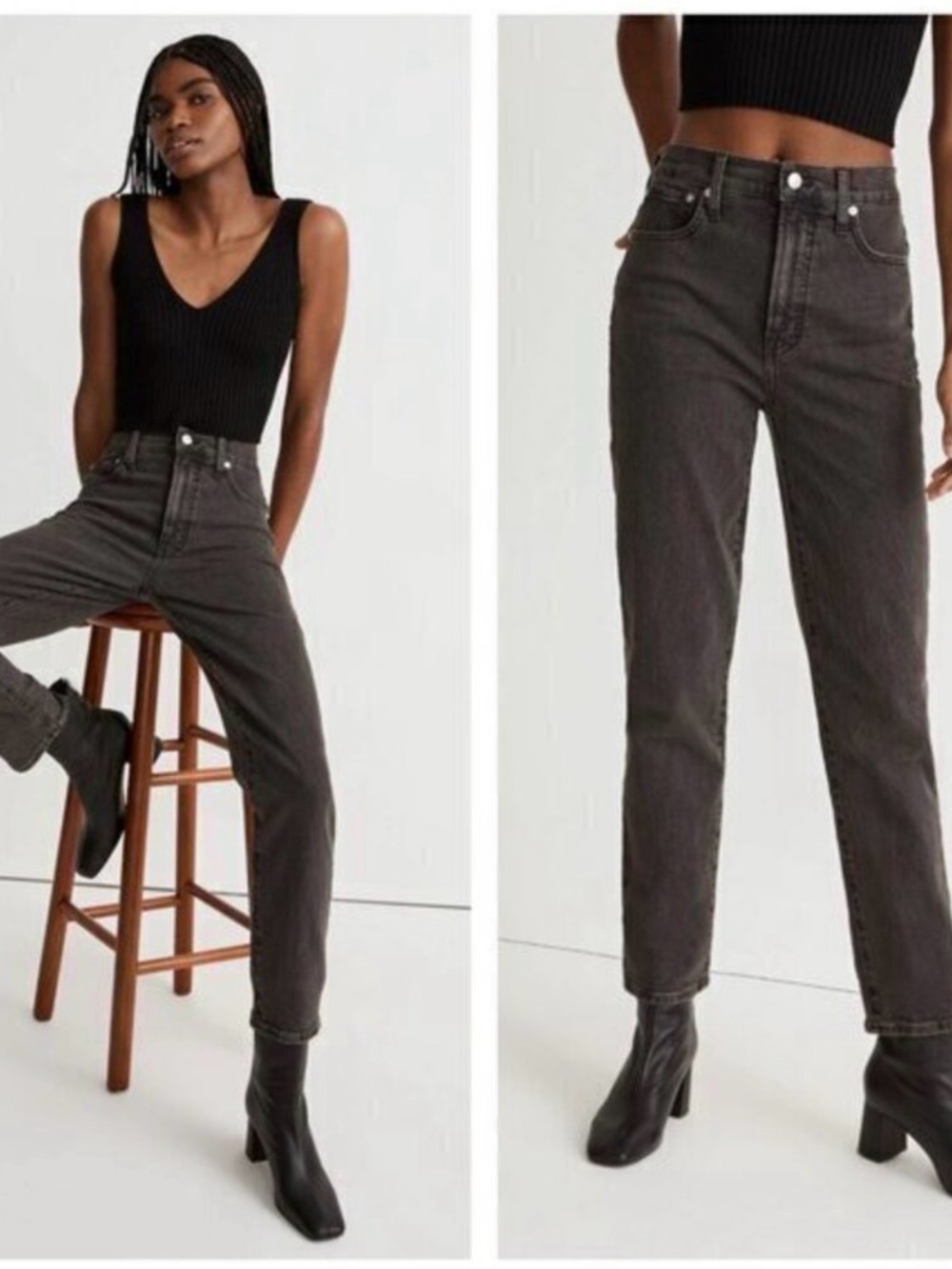Madewell Straight-Leg Jeans in Washed Black